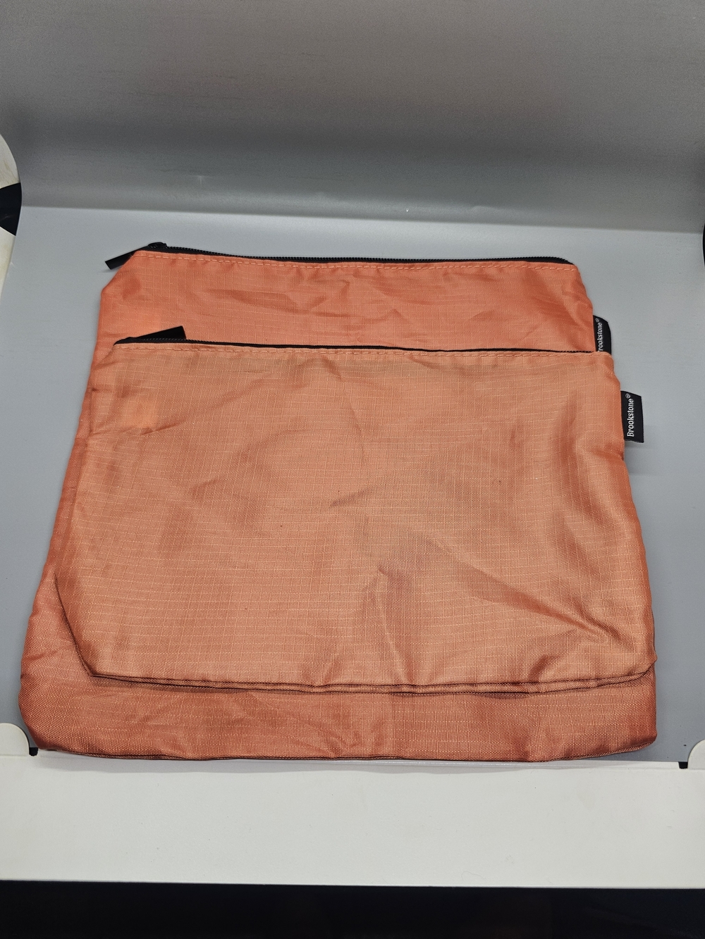 Brookstone Orange Toiletry Packing Pouches Set